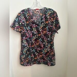 Dickies Multicolor Floral Women's Blouse Scrub Top